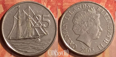 Каймановы острова 25 центов 2005 года, KM# 134, 114n-116