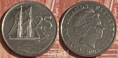 Каймановы острова 25 центов 2005 г., KM# 134, 331r-133