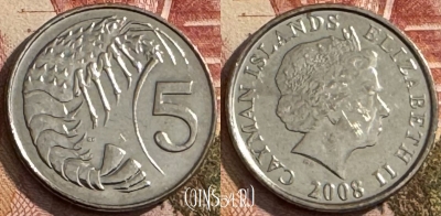 Каймановы острова 5 центов 2008 года, KM# 132, s137t-072