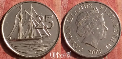 Каймановы острова 25 центов 2008 года, KM# 134, 409-131