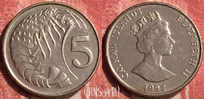 Каймановы острова 5 центов 1992 года, KM# 88a, 407-058