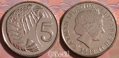 Каймановы острова 5 центов 2008 года, KM# 132, 055i-069