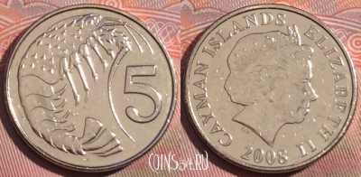 Каймановы острова 5 центов 2008 года, KM# 132, 263a-020