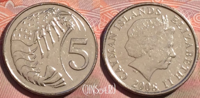 Каймановы острова 5 центов 2008 года, KM# 132, 272a-051
