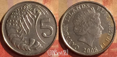 Каймановы острова 5 центов 2008 года, KM# 132, 324n-105