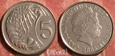 Каймановы острова 5 центов 2008 года, KM# 132, 409-128