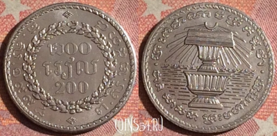 Камбоджа 200 риелей 1994 года, KM# 94, UNC, 061i-043