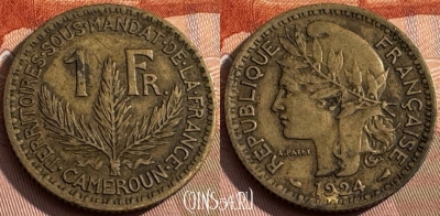 Камерун 1 франк 1924 года, KM# 2, 171s-069 ♛