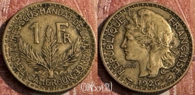 Камерун 1 франк 1926 года, KM# 2, 120s-033 ♛