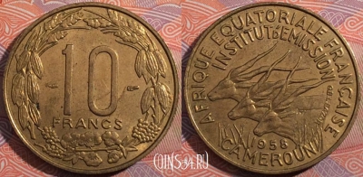 Камерун 10 франков 1958 года, KM# 11, 183-107