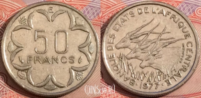 Камерун 50 франков 1977 года, KM# 11, a121-060