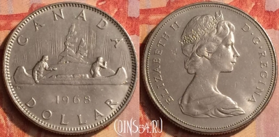 Канада 1 доллар 1968 года, KM# 76.1, 195o-110