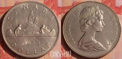 Канада 1 доллар 1969 года, KM# 76.1, 438-062