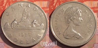 Канада 1 доллар 1976 года, KM# 76.2, 122a-004