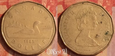 Канада 1 доллар 1987 года, KM# 157, 180o-138