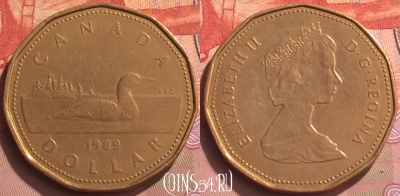 Канада 1 доллар 1989 года, KM# 157, 069o-115