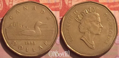 Канада 1 доллар 1993 года, KM# 186, 071o-019