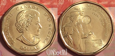 Канада 1 доллар 2016 года, UNC, 176k-018
