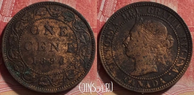 Канада 1 цент 1896 года, KM# 7, 220j-118