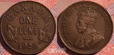 Канада 1 цент 1929 года, KM# 28, a087-102