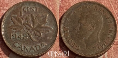 Канада 1 цент 1942 года, KM# 32, 241q-026