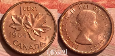 Канада 1 цент 1964 года, KM# 49, 252n-064