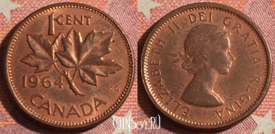 Канада 1 цент 1964 года, KM# 49, 359-123
