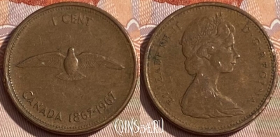Канада 1 цент 1967 года, KM# 65, 257q-018
