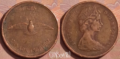 Канада 1 цент 1967 года, KM# 65, 360k-122