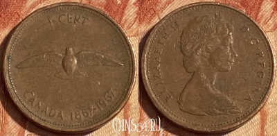 Канада 1 цент 1967 года, KM# 65, 462r-159