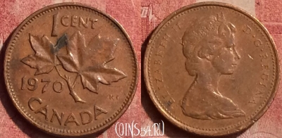 Канада 1 цент 1970 года, KM# 59, 052l-009