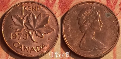 Канада 1 цент 1973 года, KM# 59, 175o-114