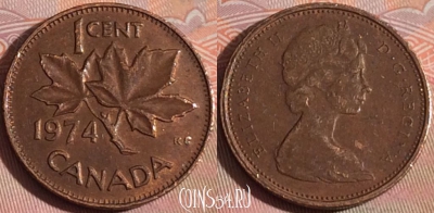 Канада 1 цент 1974 года, KM# 59, 115b-129
