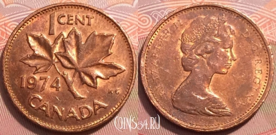 Канада 1 цент 1974 года, KM# 59, 249-106