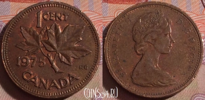 Канада 1 цент 1975 года, KM# 59, 139b-004