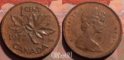 Канада 1 цент 1977 года, KM# 59, 245a-075