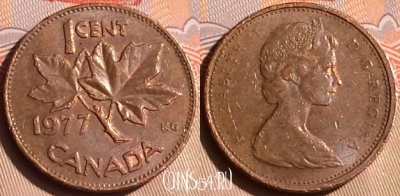 Канада 1 цент 1977 года, KM# 59, 446-036