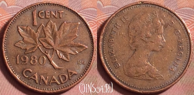 Канада 1 цент 1980 года, KM# 127, 207k-059
