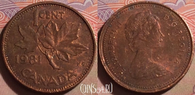 Канада 1 цент 1981 года, KM# 127, 104b-079