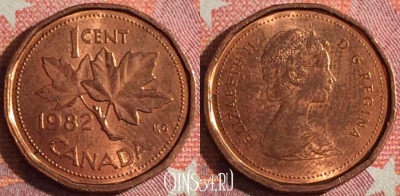 Канада 1 цент 1982 года, KM# 132, 350-085