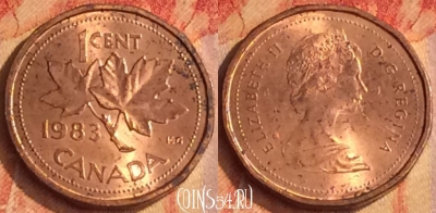 Канада 1 цент 1983 года, KM# 132, 175o-058
