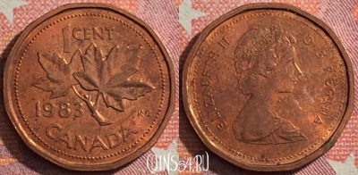 Канада 1 цент 1983 года, KM# 132, 352-094