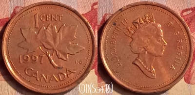 Канада 1 цент 1997 года, KM# 289, 403-009