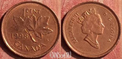 Канада 1 цент 1998 года, KM# 289, 387n-023