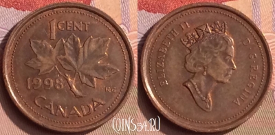 Канада 1 цент 1998 года, KM# 289, 448-064