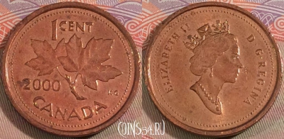 Канада 1 цент 2000 года, KM# 289, 138b-066