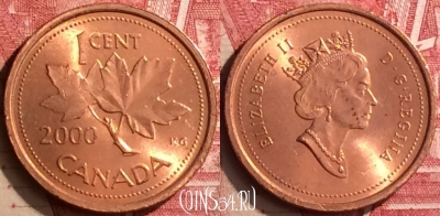 Канада 1 цент 2000 года, KM# 289, 176n-086