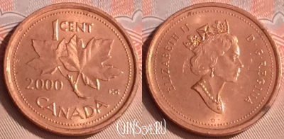 Канада 1 цент 2000 года, KM# 289, 307o-068