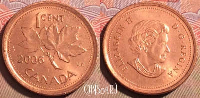 Канада 1 цент 2006 года, KM# 490, 212a-143