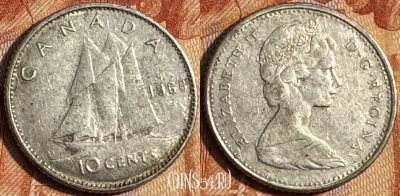 Канада 10 центов 1968 года Ag, KM# 72, 154s-079
